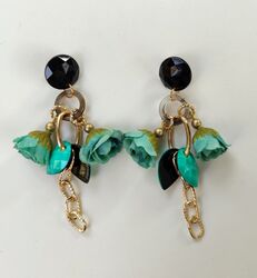 עגילי פרחים תורכיז