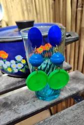 עגילי ירוק כחול