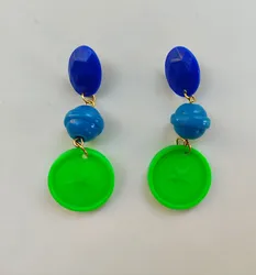 עגילי ירוק כחול