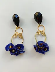 עגילי כחול עמוק