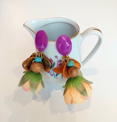 עגילים פרחים מלבלבים