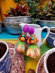 עגילים פרחים מלבלבים