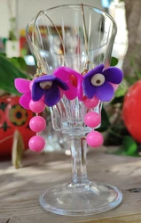 עגילי ורוד סגול