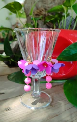 עגילי ורוד סגול