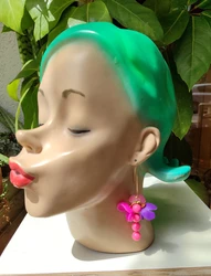 עגילי ורוד סגול