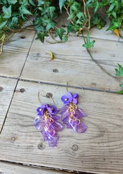 עגילי טיפות סגולות