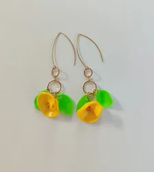 עגילי פרח צהוב