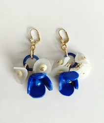 עגילים כחול לבן