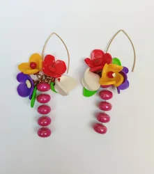 עגילי פרחים צבעוניים